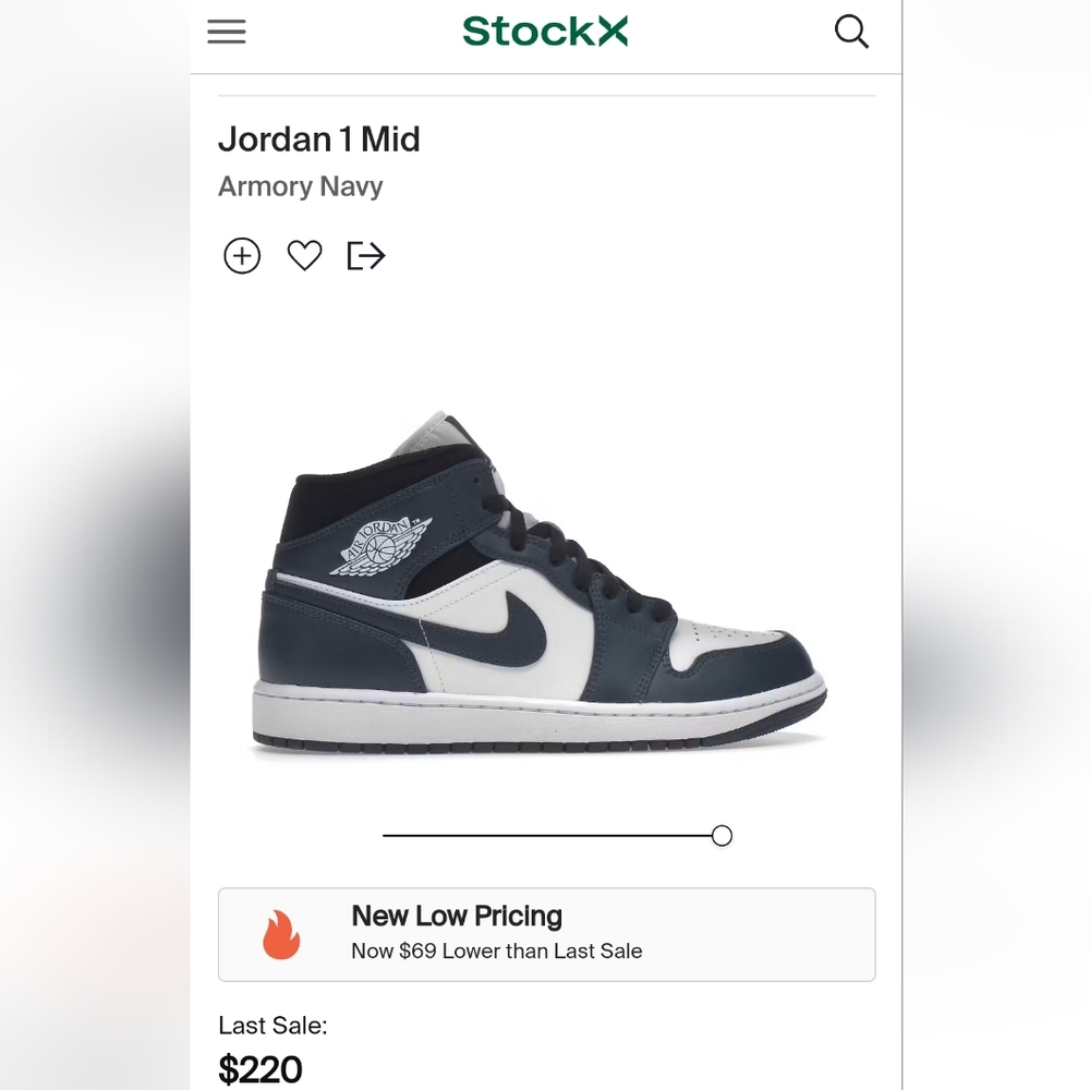 Jordan 1 mid armory navy size 11.5